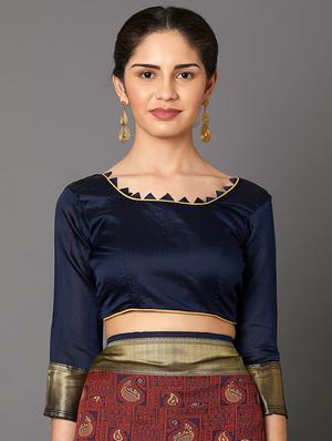 self design banarasi saree with blouse - 16954606 - Standard Image - 3