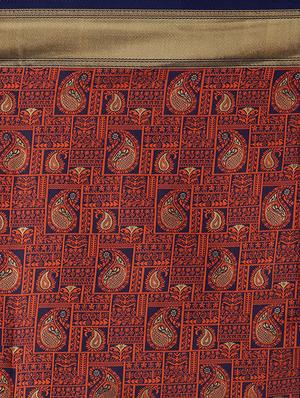 self design banarasi saree with blouse - 16954607 - Standard Image - 4