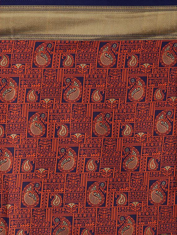 self design banarasi saree with blouse - 16954607 - Zoom Image - 4