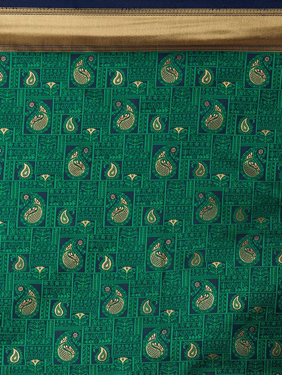 self design banarasi saree with blouse - 16954608 - Zoom Image - 4