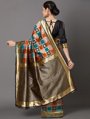 self design banarasi saree with blouse - 16954609 - Standard Image - 2