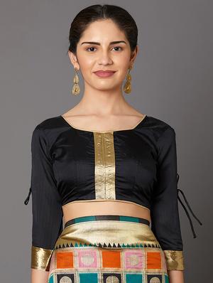 self design banarasi saree with blouse - 16954609 - Standard Image - 3