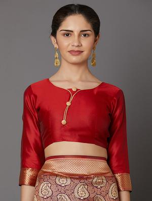 self design banarasi saree with blouse - 16954610 - Standard Image - 3
