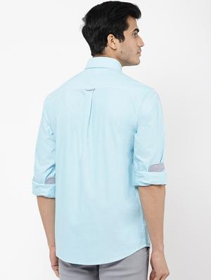 light blue solid casual shirt - 16954695 - Standard Image - 3