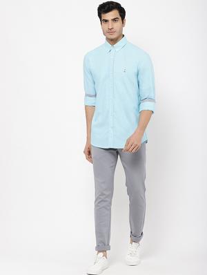 light blue solid casual shirt - 16954695 - Standard Image - 4