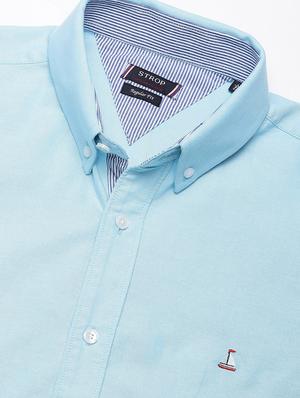 light blue solid casual shirt - 16954695 - Standard Image - 5