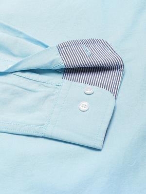 light blue solid casual shirt - 16954695 - Standard Image - 6