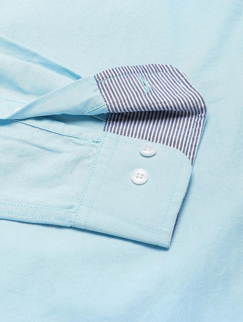 light blue solid casual shirt - 16954695 - Zoom Image - 6