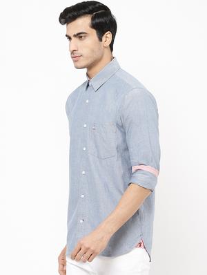 grey solid casual shirt - 16954696 - Standard Image - 2
