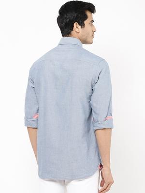 grey solid casual shirt - 16954696 - Standard Image - 3