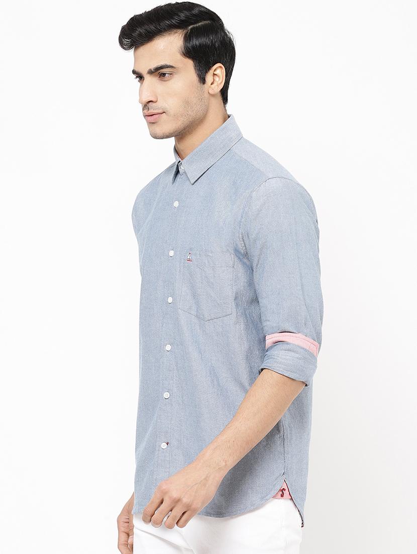 grey solid casual shirt - 16954696 - Zoom Image - 2