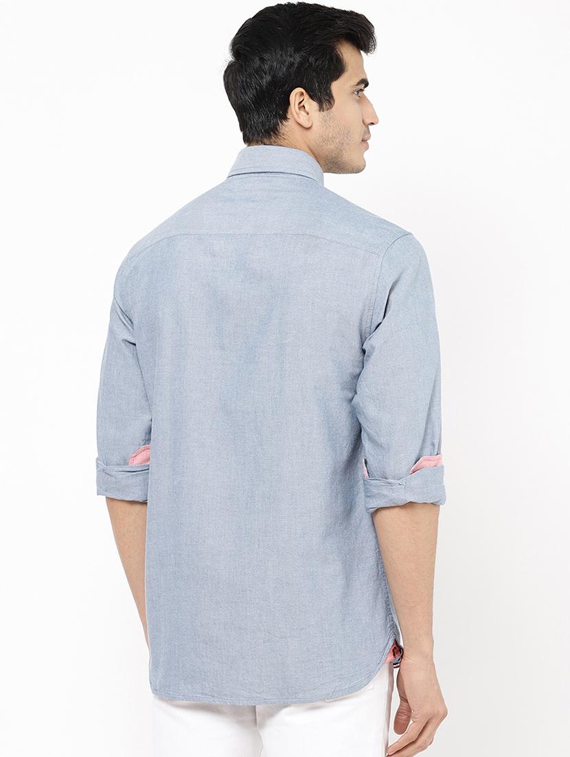 grey solid casual shirt - 16954696 - Zoom Image - 3