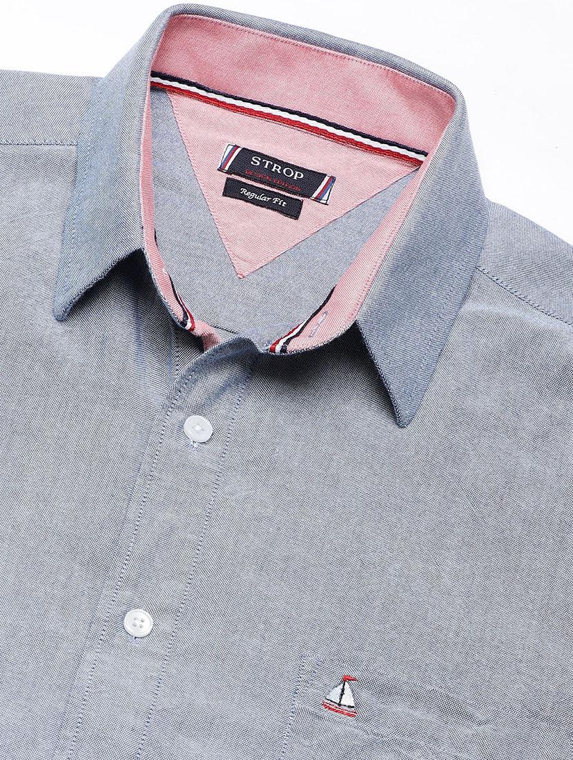 grey solid casual shirt - 16954696 - Zoom Image - 5