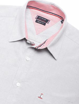 grey solid casual shirt - 16954697 - Standard Image - 5