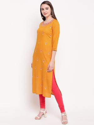 embroidered straight kurta - 16954707 - Standard Image - 2
