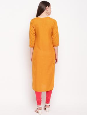 embroidered straight kurta - 16954707 - Standard Image - 3