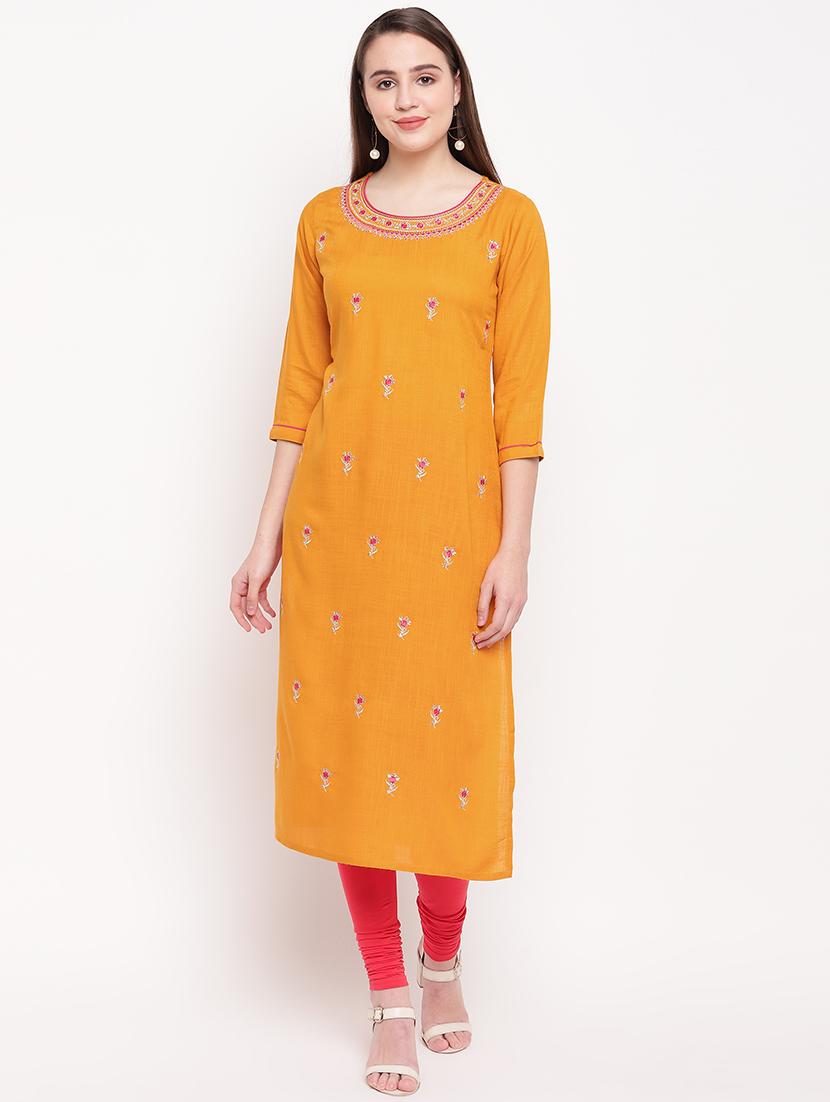 embroidered straight kurta - 16954707 - Zoom Image - 1