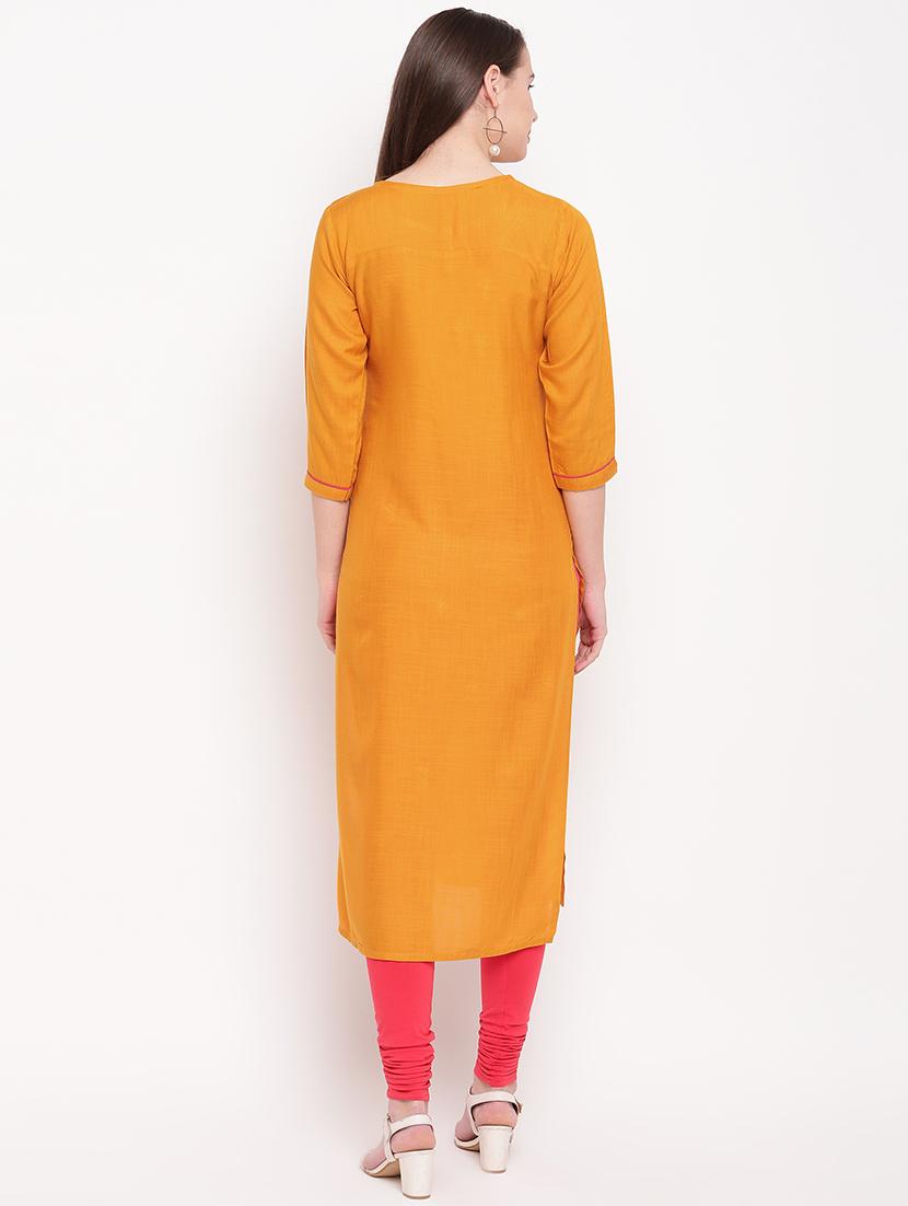 embroidered straight kurta - 16954707 - Zoom Image - 3