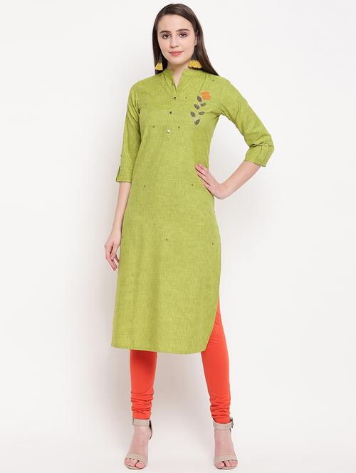 embellished straight kurta - 16954709 - Standard Image - 1