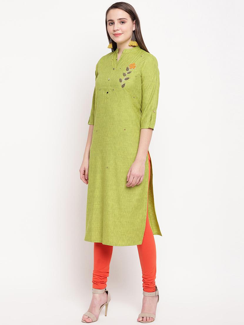 embellished straight kurta - 16954709 - Zoom Image - 2