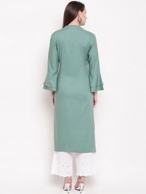 embroidered straight kurta - 16954712 - Standard Image - 3