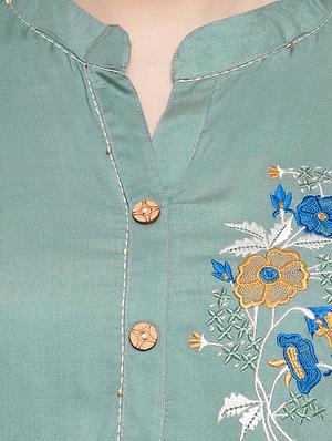 embroidered straight kurta - 16954712 - Standard Image - 4