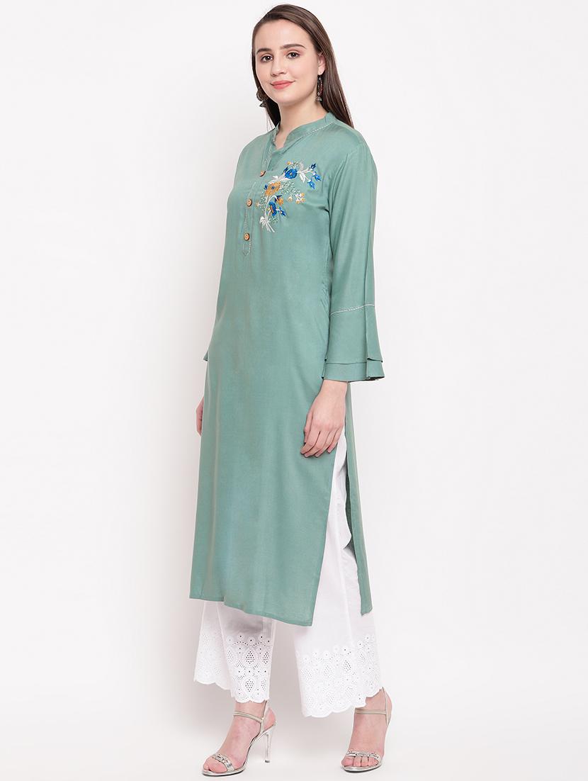 embroidered straight kurta - 16954712 - Zoom Image - 2