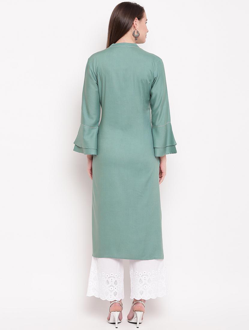 embroidered straight kurta - 16954712 - Zoom Image - 3