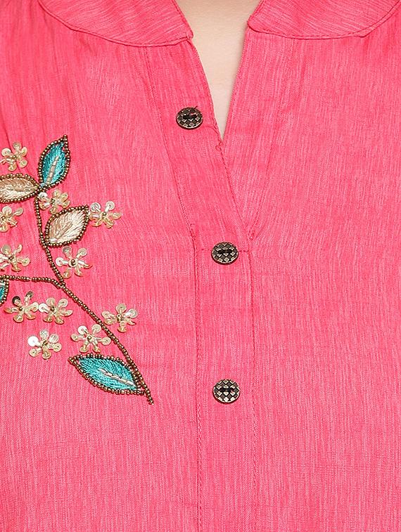 embellished straight kurta - 16954713 - Zoom Image - 4