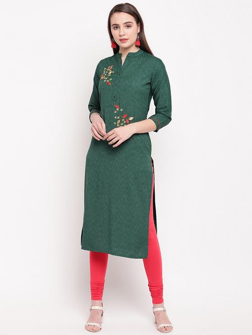 embellished straight kurta - 16954714 - Standard Image - 1