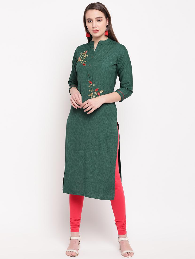 embellished straight kurta - 16954714 - Zoom Image - 1