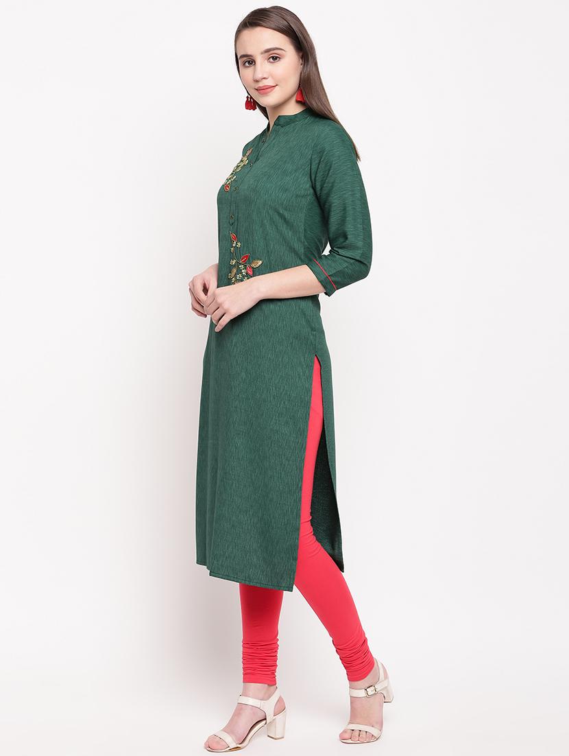 embellished straight kurta - 16954714 - Zoom Image - 2