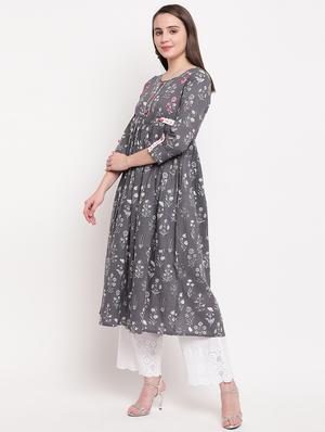 floral a-line kurta - 16954717 - Standard Image - 2