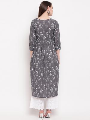 floral a-line kurta - 16954717 - Standard Image - 3