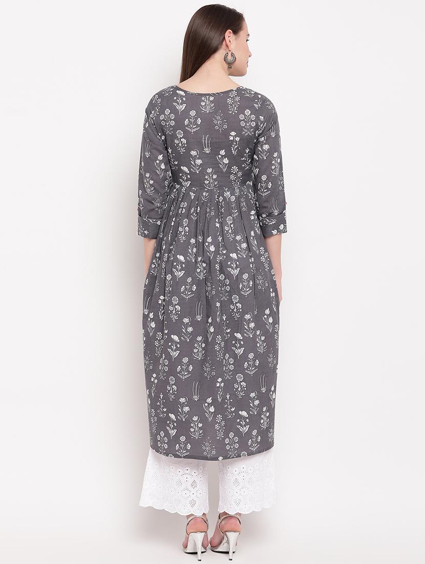 floral a-line kurta - 16954717 - Zoom Image - 3