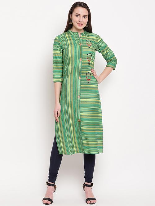 striped straight kurta - 16954719 - Standard Image - 1