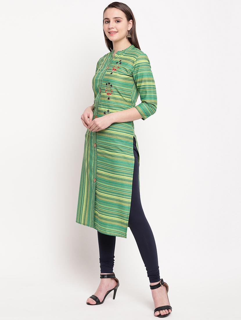 striped straight kurta - 16954719 - Zoom Image - 2