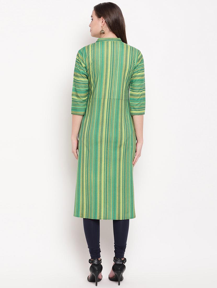 striped straight kurta - 16954719 - Zoom Image - 3