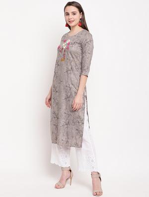 embroidered straight kurta - 16954722 - Standard Image - 2