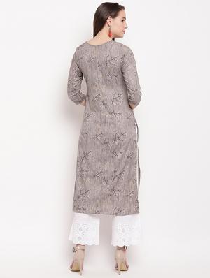 embroidered straight kurta - 16954722 - Standard Image - 3