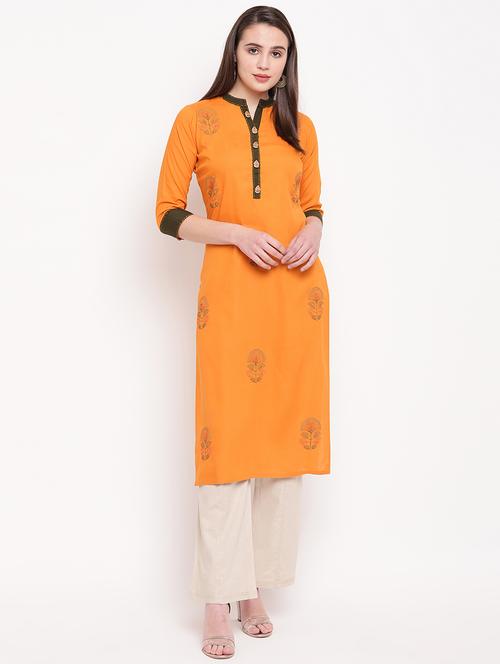 embroidered straight kurta - 16954724 - Standard Image - 1