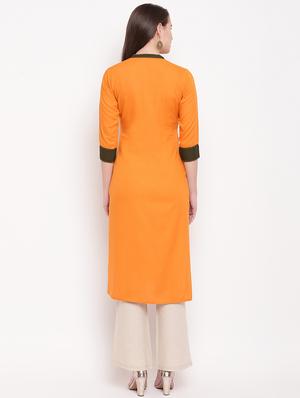 embroidered straight kurta - 16954724 - Standard Image - 3