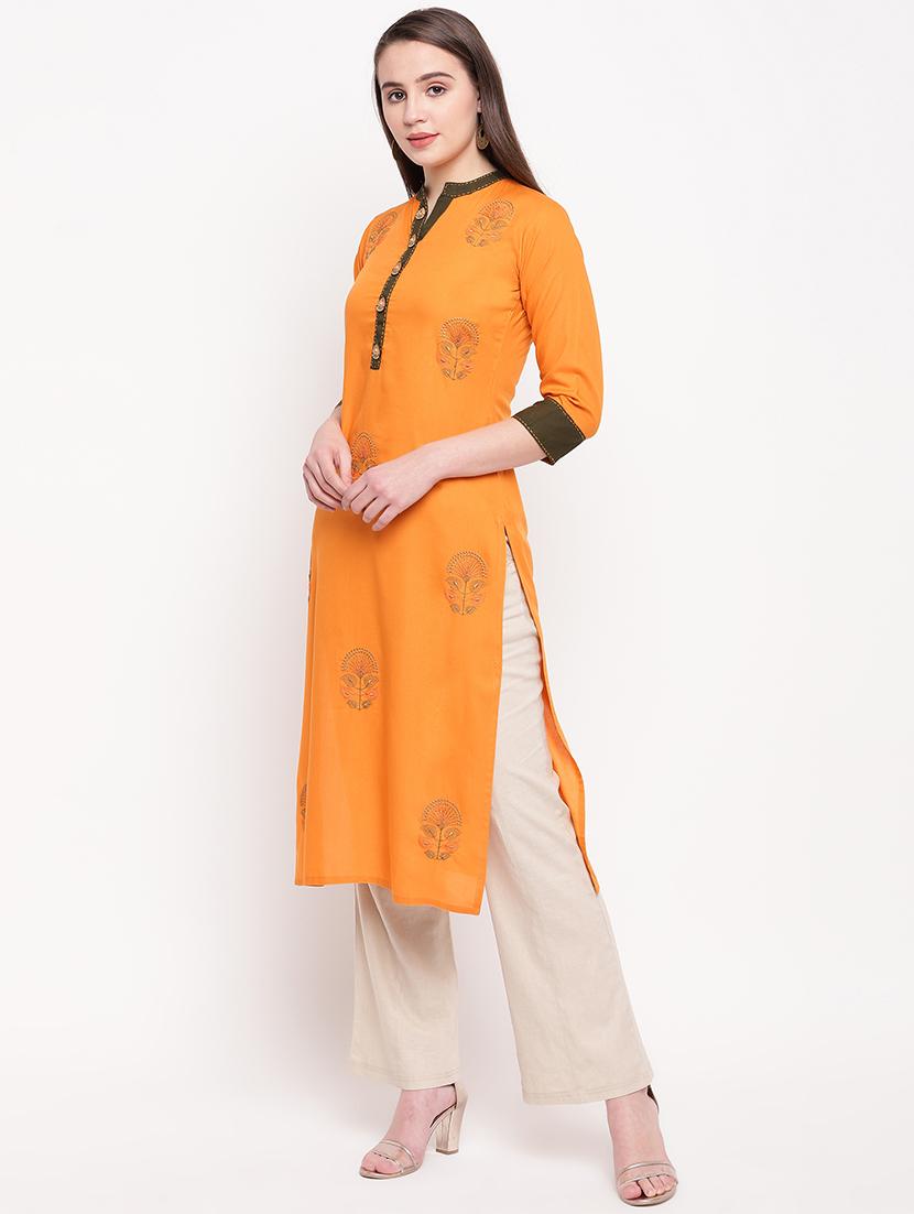 embroidered straight kurta - 16954724 - Zoom Image - 2