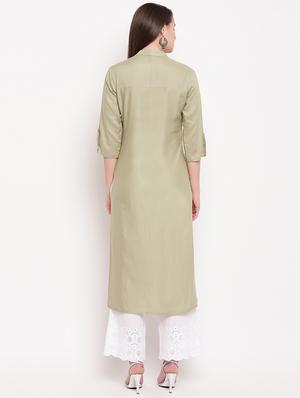 embroidered straight kurta - 16954725 - Standard Image - 3