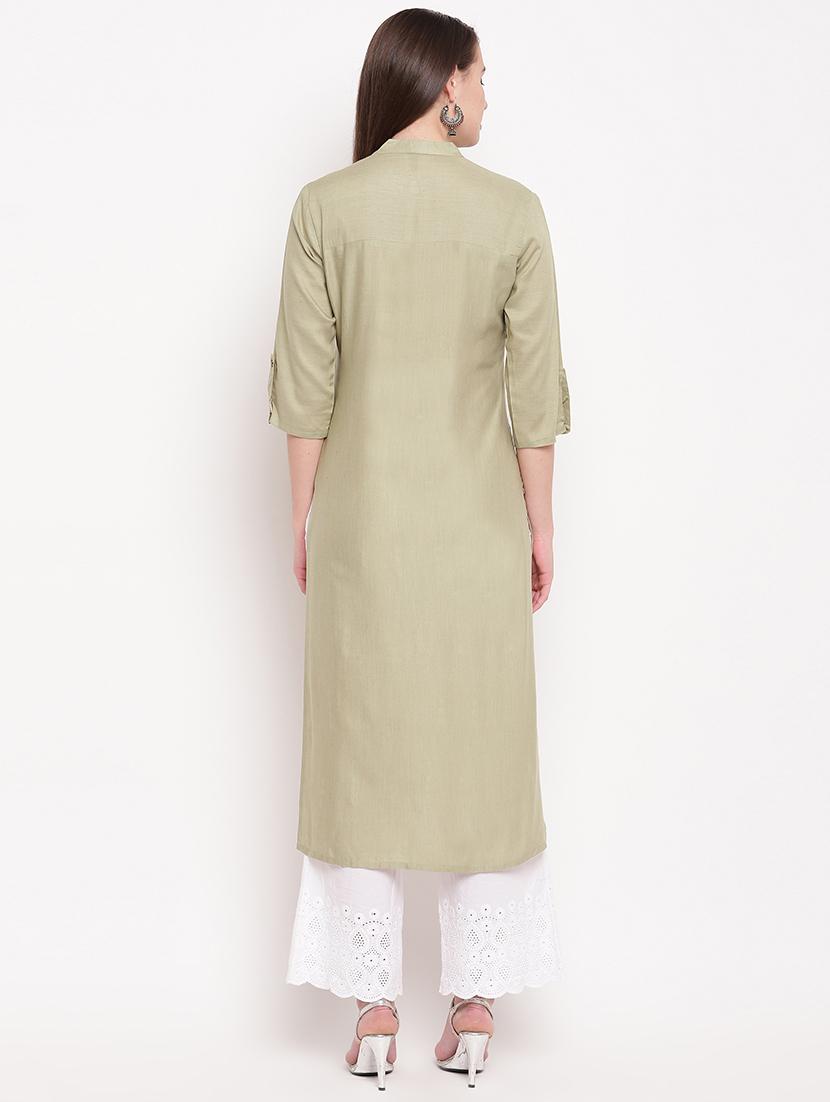 embroidered straight kurta - 16954725 - Zoom Image - 3