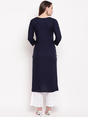 embroidered straight kurta - 16954728 - Standard Image - 3