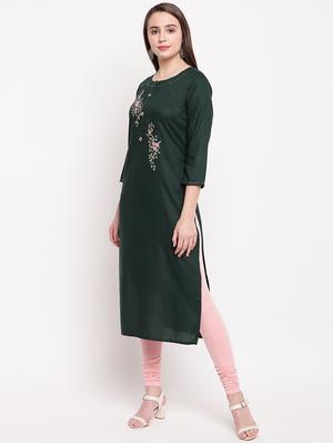 embroidered straight kurta - 16954729 - Standard Image - 2