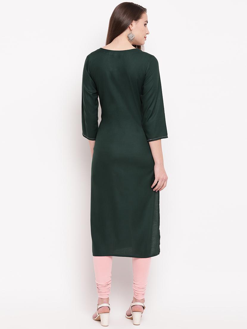 embroidered straight kurta - 16954729 - Zoom Image - 3