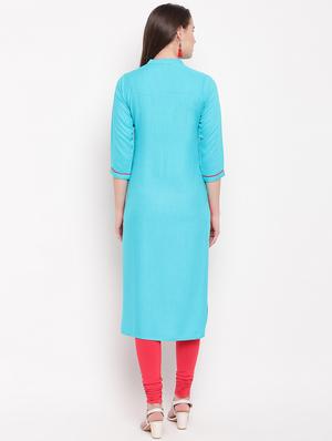embroidered straight kurta - 16954763 - Standard Image - 3