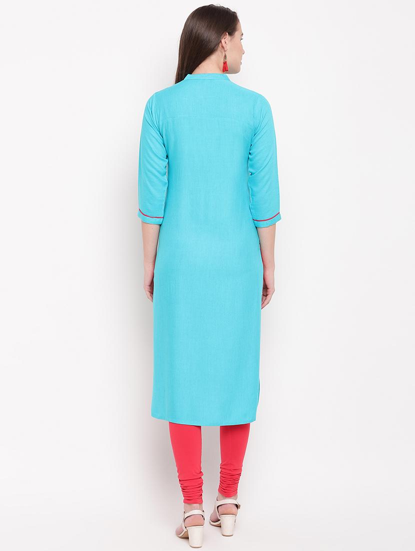 embroidered straight kurta - 16954763 - Zoom Image - 3
